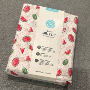 Martha Stewart Watermelon Print Sheet Set - Queen
